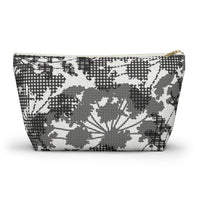 Floral Plaid Accessory Pouch w T-bottom in Black